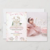 One-ce Upon A Time Princess 1st Party Photo Invita Kaart (Voorkant)