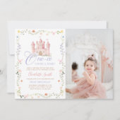 One-ce Upon A Time Princess Castle Birthday Photo Kaart (Voorkant)