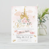 One-ce upon a time Prinses Kasteel eerste verjaard Kaart (Staand voorkant)