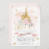 One-ce upon a time Prinses Kasteel eerste verjaard Kaart (Voorkant / Achterkant)