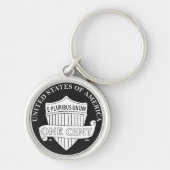 One Cent Amerikaanse Dollar Munt Handgemaakt Sleutelhanger (Voorkant)