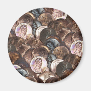 One Cent Penny Spread Achtergrond Magneet