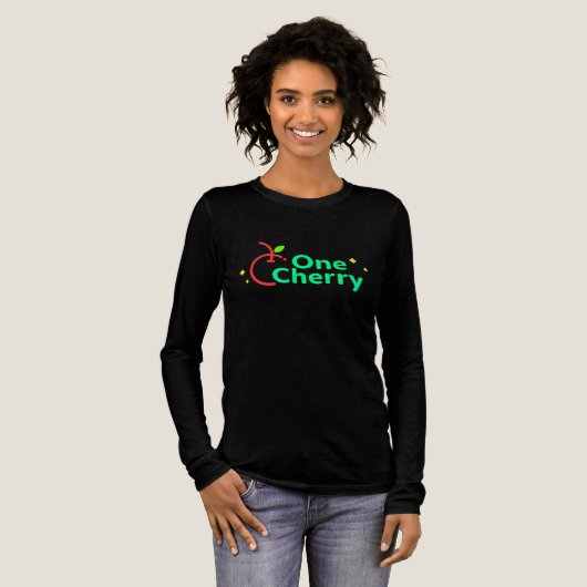 One Cherry Schattige Fruit Logo – Minimale Vector Tri-Blend Shirt (Voorkant)