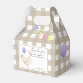 One Chick Eerste verjaardag Bedankt Bedankdoosjes (Voorkant Zijde)