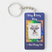 One Classy Cat Funny Bling Cat Sleutelhanger (Voorkant)