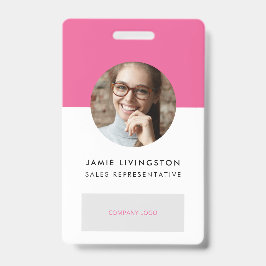 One-Color Modern Professional Logo Foto ID Badge