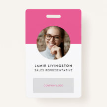 One-Color Modern Professional Logo Foto ID Badge