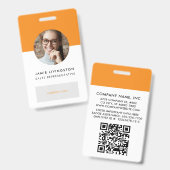One-Color Modern Professional Logo Foto ID Badge (Voor- en achterkant)