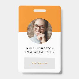 One-Color Modern Professional Logo Foto ID Badge