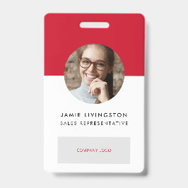 One-Color Modern Professional Logo Foto ID Badge