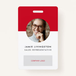 One-Color Modern Professional Logo Foto ID Badge