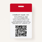 One-Color Modern Professional Logo Foto ID Badge (Achterkant)