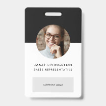 One-Color Modern Professional Logo Foto ID Badge