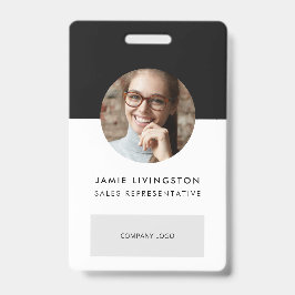 One-Color Modern Professional Logo Foto ID Badge
