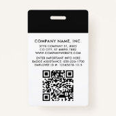 One-Color Modern Professional Logo Foto ID Badge (Achterkant)