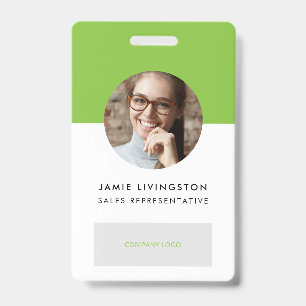 One-Color Modern Professional Logo Foto ID Badge