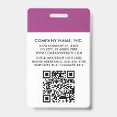 One-Color Modern Professional Logo Foto ID Badge (Achterkant)