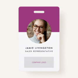 One-Color Modern Professional Logo Foto ID Badge