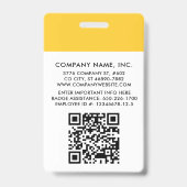 One-Color Modern Professional Logo Foto ID Badge (Achterkant)