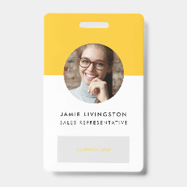 One-Color Modern Professional Logo Foto ID Badge