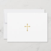 One Communityfoto - Simple Gold Cross Bedankkaart (Achterkant)