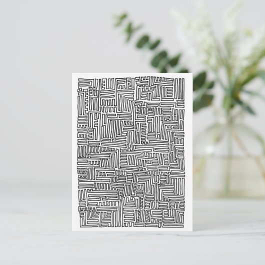 One-Continuous-Line Briefkaart (Staand voorkant)