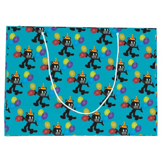 One Cool Cat Birthday-ballonnen Groot Cadeauzakje (Achterkant)