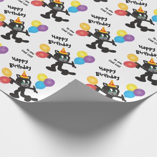 One Cool Cat | Fijne verjaardag Cadeaupapier (Hoek)