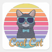 One Cool Cat Vierkante Sticker (Voorkant)