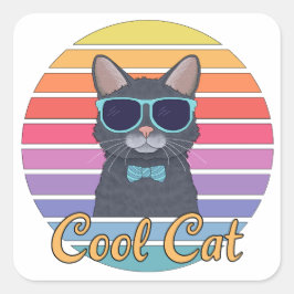 One Cool Cat Vierkante Sticker