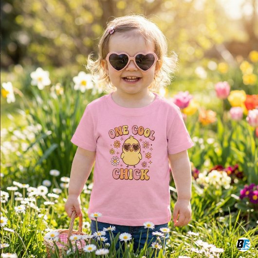 One Cool Chick | Retro Groovy Pasen Lente Kinder Shirts