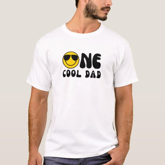 "One Cool Dad" Wit T-shirt verjaardag Pap (Voorkant)