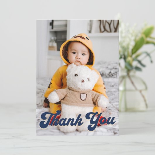 One Cool Dude 1e Verjaardag Dank u Fotokaart Bedankkaart (Staand voorkant)