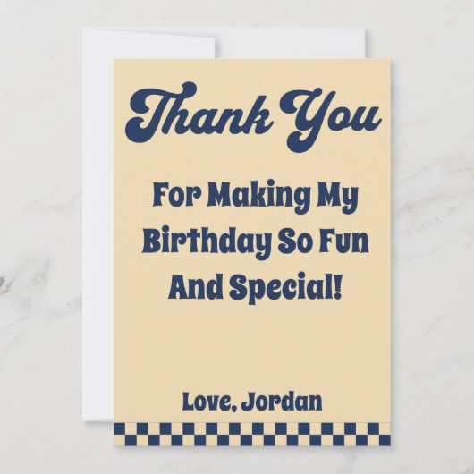 One Cool Dude 1e Verjaardag Dank u Fotokaart Bedankkaart (Achterkant)