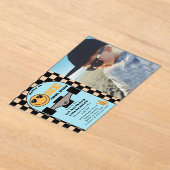 One Cool Dude 1st First Birthday Skateboard Photo Acryl Uitnodigingen (Laagn)