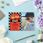 One Cool Dude 1st First Birthday Skateboard Photo Acryl Uitnodigingen (Insitu (Huwelijk))