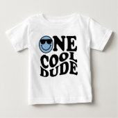 One Cool Dude Blue Happy Smile Boy 1e verjaardag (Voorkant)