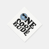 One Cool Dude | Blue Retro Preppy Smile Verjaardag Servet (Hoek)