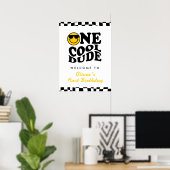 One Cool Dude Boy 1st Birthday Wavy Welkom Poster (Thuiskantoor)