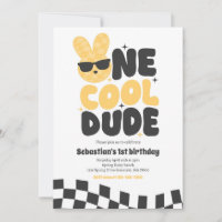 One Cool Dude Boy Spring Bunny 1e verjaardagsfeest