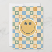 One Cool Dude Boys Blue 1st Birthday Invitation Kaart (Achterkant)