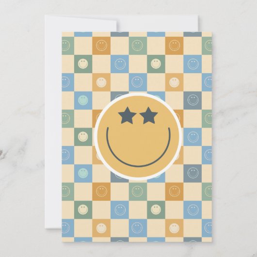 One Cool Dude Boys Blue 1st Birthday Invitation Kaart (Achterkant)