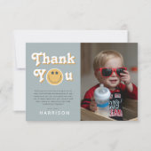 One Cool Dude Boys Photo Birthday Thank You Bedankkaart (Voorkant)