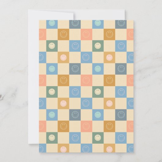 One Cool Dude Boys Retro 1e verjaardag Uitnodiging (Achterkant)