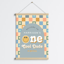 One Cool Dude Boys Retro 1e Verjaardag Welkom Teke Perfect Poster