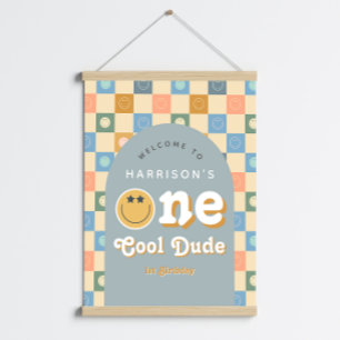 One Cool Dude Boys Retro 1e Verjaardag Welkom Teke Perfect Poster