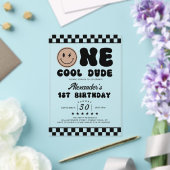 One Cool Dude eerste verjaardag acryl uitnodiging (Insitu (Huwelijk))
