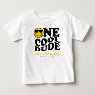 One Cool Dude Preppy Smile Face Boy 1e verjaardag