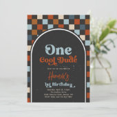 One Cool Dude Skateboard Verjaardag uitnodiging (Staand voorkant)