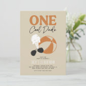 One Cool Dude Summer Boy 1e Verjaardag Kaart (Staand voorkant)